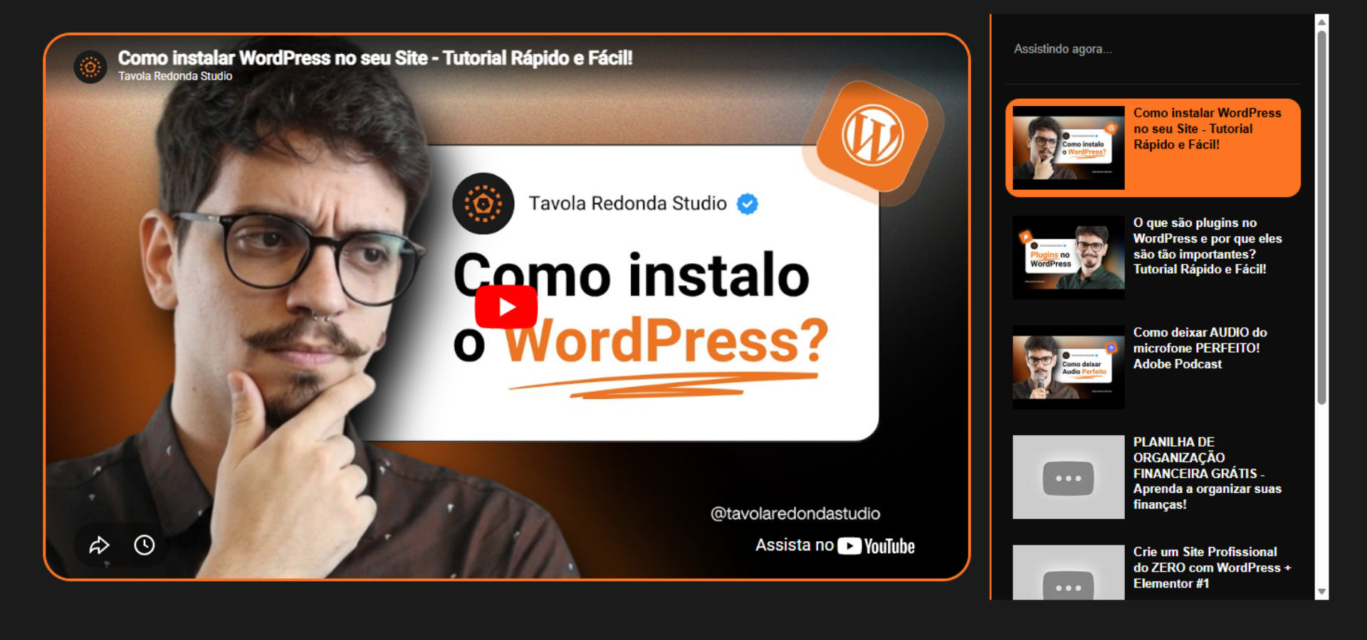 Como Criar um Player de Vídeo com Playlist (Estilo YouTube) no WordPress com HTML, CSS e JavaScript